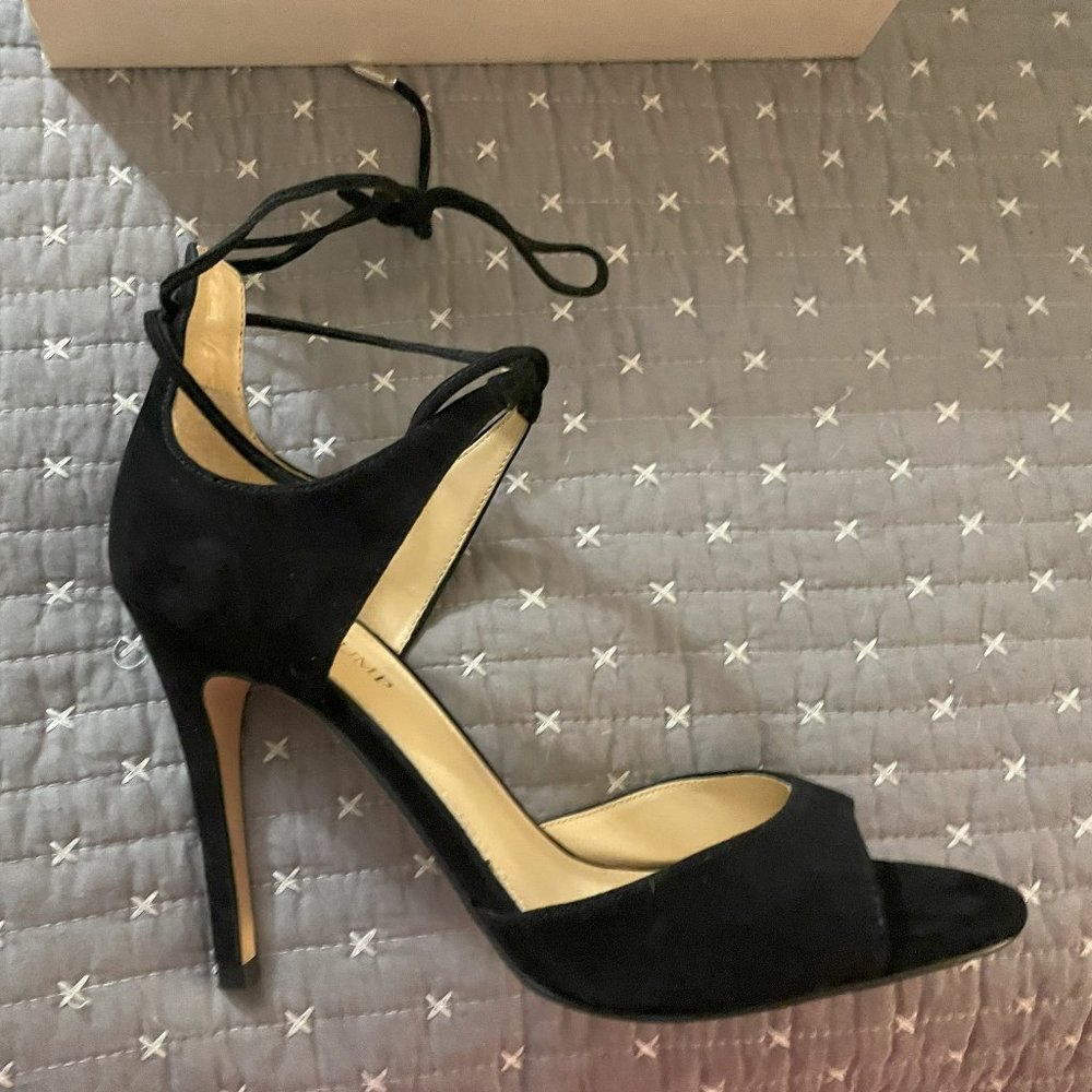 Ivanka Trump Holida D'Orsay Suede Strappy Heels - Black Size 8